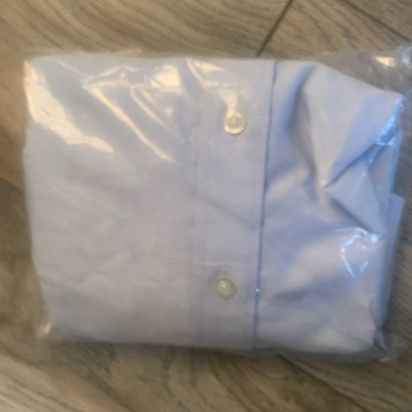 NWT LANDS' END BOY'S SHORT SLEEVE NO IRON PINPOINT DRESS SHIRT BLUE 7 - Picture 10 of 10